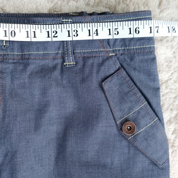 Denim & Co. Two Piece Pantsuit /Top & High-Waisted Cropped Ankle Pants L Blue - Picture 11 of 16